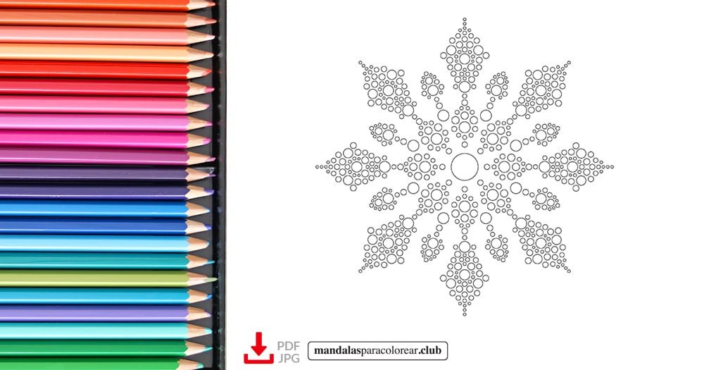 Mandala Estrella con Puntillismo para descargar en PDF y colorear